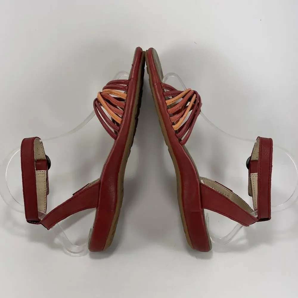 Keen Emerald City Ankle II Sandal Womens Size 7 Red Leather Ankle Strap